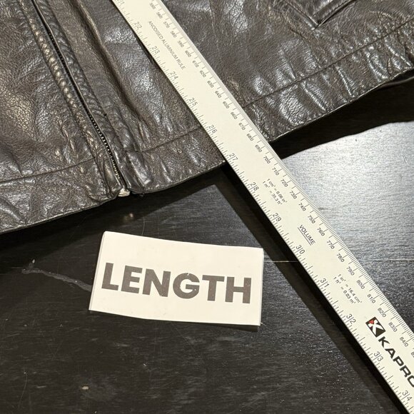 VTG 90s Banana Republic Black Leather Mens Bomber Aviator Jacket Size Large - Picture 11 of 13